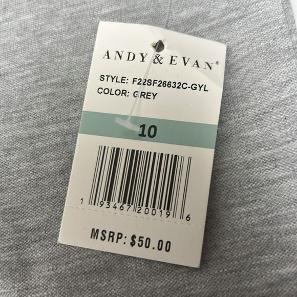 Andy & Evan Light Gray short sleeve button up knit shirt NWT size 10 - Picture 6 of 9
